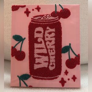 Wild Cherry Soda Can Tufted Art - Pink & Red